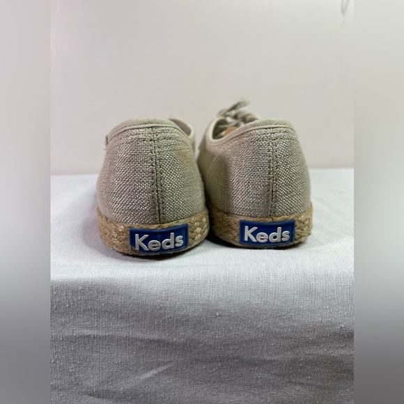 Keds Women’s Tan Lace Up Sneakers Canvas W/ Jute Trim US Size 9.5 - Picture 6 of 8